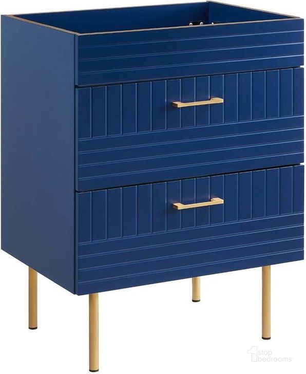 The appearance of Daybreak Blue 24 Inch Bathroom Vanity Cabinet designed by Modway in the modern / contemporary interior design. This blue piece of furniture  was selected by 1StopBedrooms from Daybreak Collection to add a touch of cosiness and style into your home. Sku: EEI-5106-BLU. Material: MDF. Product Type: Bathroom Vanity. Image1