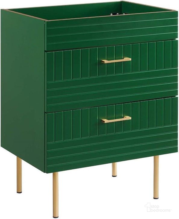 The appearance of Daybreak Green 24 Inch Bathroom Vanity Cabinet designed by Modway in the modern / contemporary interior design. This green piece of furniture  was selected by 1StopBedrooms from Daybreak Collection to add a touch of cosiness and style into your home. Sku: EEI-5106-GRN. Material: MDF. Product Type: Bathroom Vanity. Image1