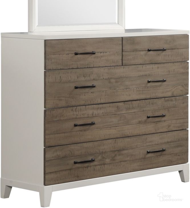 The appearance of Daydreams Dresser In White And Taupe designed by Bernards in the modern / contemporary interior design. This white and taupe piece of furniture  was selected by 1StopBedrooms from Daydream Collection to add a touch of cosiness and style into your home. Sku: 1288-131. Product Type: Dresser. Material: Solid Pine.