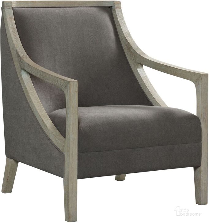 The appearance of Dayna Charcoal Accent Chair With White Wash Frame designed by Picket House in the transitional interior design. This charcoal piece of furniture  was selected by 1StopBedrooms from Dayna Collection to add a touch of cosiness and style into your home. Sku: UHK526102E. Product Type: Accent Chair. Material: Rubberwood. Image1
