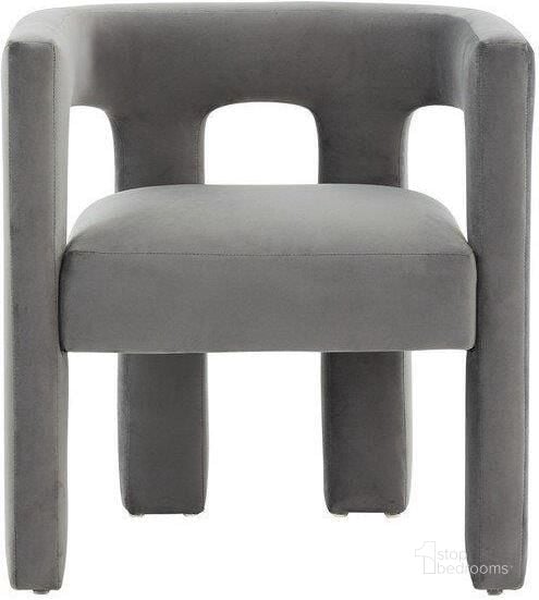 The appearance of Deandre Contemporary Chair In Grey and Slate designed by Safavieh Couture in the modern / contemporary interior design. This grey and slate piece of furniture  was selected by 1StopBedrooms from Deandre Collection to add a touch of cosiness and style into your home. Sku: SFV4785B. Material: Wood. Product Type: Accent Chair. Image1