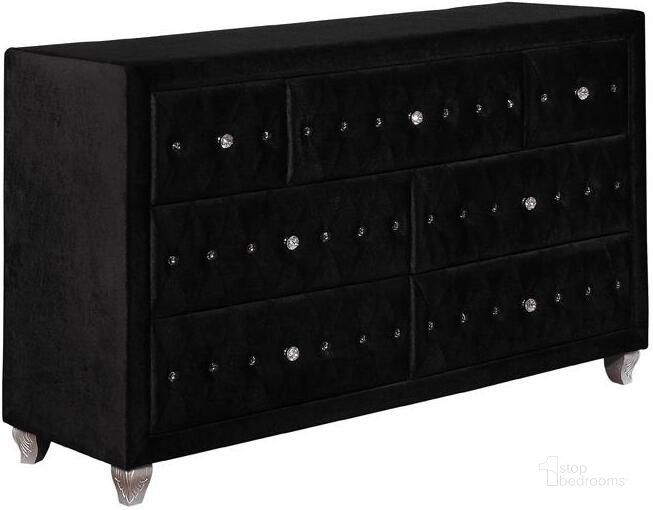 The appearance of Deanna Black Dresser designed by Coaster in the modern / contemporary interior design. This black piece of furniture  was selected by 1StopBedrooms from Deanna Collection to add a touch of cosiness and style into your home. Sku: 206103. Material: Wood. Product Type: Dresser. Image1