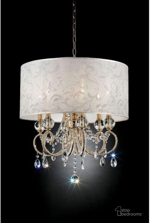 The appearance of Deborah 24.5 Inch Height Gold Ceiling Lamp With Hanging Crystal In Gold designed by Furniture of America in the traditional interior design. This gold piece of furniture  was selected by 1StopBedrooms from Deborah Collection to add a touch of cosiness and style into your home. Sku: L9155H. Product Type: Lamp. Material: Crystal.