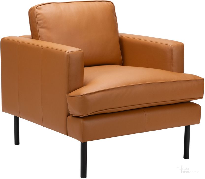 The appearance of Decade Arm Chair In Brown designed by Zuo Modern in the modern / contemporary interior design. This brown piece of furniture  was selected by 1StopBedrooms from Decade Collection to add a touch of cosiness and style into your home. Sku: 109902. Product Type: Arm Chair. Material: Plywood. Image1