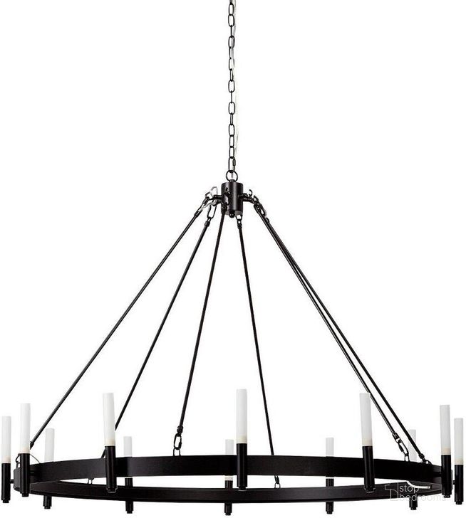 The appearance of Decamp I Black Metal Chassis Glass Tube Twelve Light Chandelier designed by Mercana in the modern / contemporary interior design. This black piece of furniture  was selected by 1StopBedrooms from Decamp Collection to add a touch of cosiness and style into your home. Sku: 68594. Material: Metal. Product Type: Chandelier. Image1