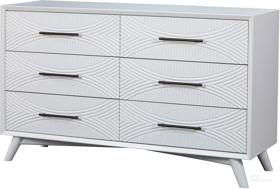 The appearance of Decanoir White Dresser designed by Bennett Interiors in the transitional interior design. This white piece of furniture  was selected by 1StopBedrooms from Decanoir Collection to add a touch of cosiness and style into your home. Sku: 1867-03. Material: Wood. Product Type: Dresser. Image1