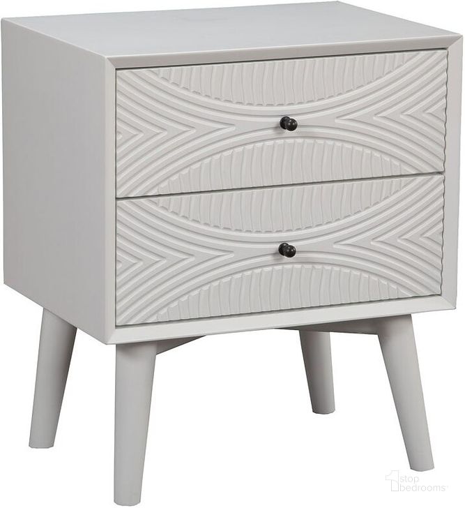 The appearance of Decanoir White Nightstand designed by Bennett Interiors in the transitional interior design. This white piece of furniture  was selected by 1StopBedrooms from Decanoir Collection to add a touch of cosiness and style into your home. Sku: 1867-02. Material: Wood. Product Type: Nightstand. Image1