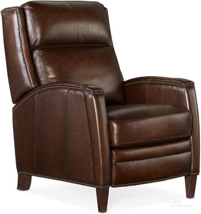 The appearance of Declan Manual Push Back Recliner designed by Hooker in the traditional interior design. This dark wood piece of furniture  was selected by 1StopBedrooms from RC Collection to add a touch of cosiness and style into your home. Sku: RC251-PB-087. Material: Leather. Product Type: Recliner. Image1