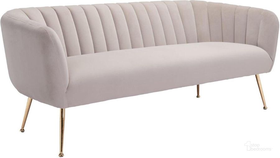 The appearance of Deco Sofa Beige and Gold designed by Zuo Modern in the modern / contemporary interior design. This gold and beige piece of furniture  was selected by 1StopBedrooms from Deco Collection to add a touch of cosiness and style into your home. Sku: 101853. Product Type: Sofa. Material: Plywood. Image1