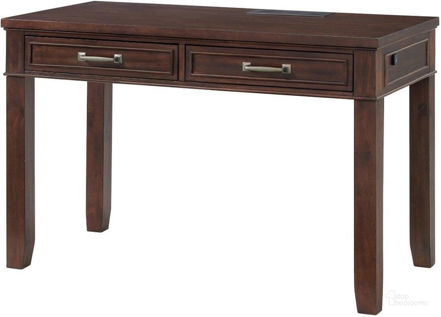 The appearance of Del Mar 48 Inch Desk With Fingerprint Lock In Coffee Walnut designed by Martin Svensson Home in the coastal interior design. This brown piece of furniture  was selected by 1StopBedrooms from Del Mar Collection to add a touch of cosiness and style into your home. Sku: 7102801. Product Type: Desk. Material: Pine. Image1