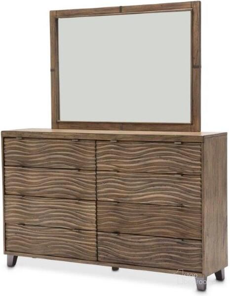 The appearance of Del Mar Sound Boardwalk Dresser and Mirror designed by AICO in the modern / contemporary interior design. This boardwalk piece of furniture  was selected by 1StopBedrooms from Del Mar Sound Collection to add a touch of cosiness and style into your home. Sku: KI-DELM050-215;KI-DELM260-215. Product Type: Dresser and Mirror. Material: Wood Veneer. Image1