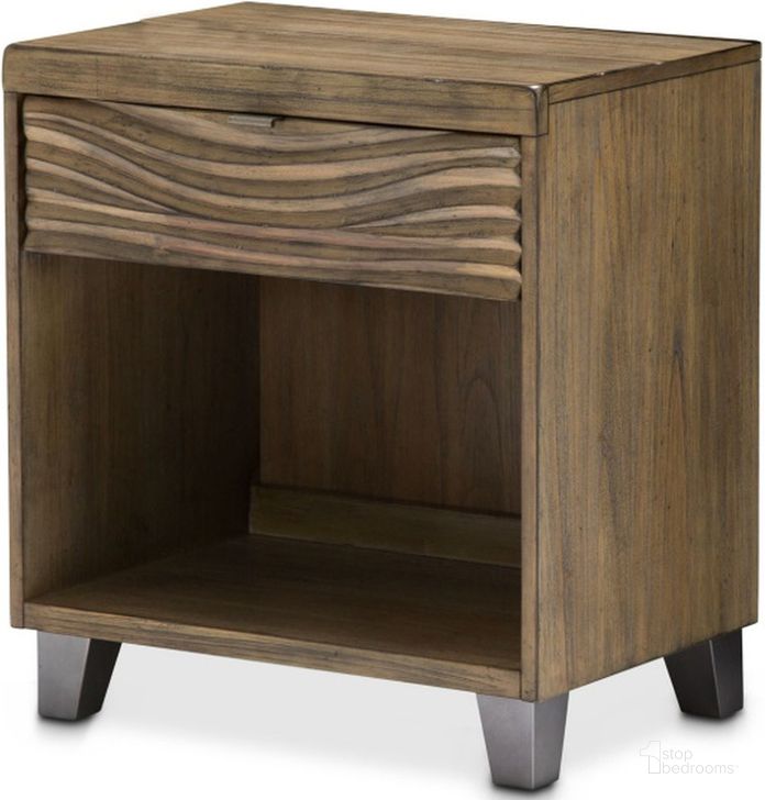 The appearance of Del Mar Sound Boardwalk Nightstand designed by AICO in the modern / contemporary interior design. This boardwalk piece of furniture  was selected by 1StopBedrooms from Del Mar Sound Collection to add a touch of cosiness and style into your home. Sku: KI-DELM040-215. Product Type: Nightstand. Image1