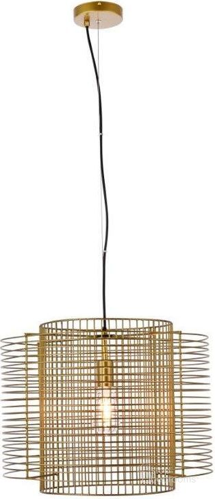 The appearance of Deleon 1 Light Brass Pendant designed by Elegant Lighting in the transitional interior design. This brass piece of furniture  was selected by 1StopBedrooms from Deleon Collection to add a touch of cosiness and style into your home. Sku: LD2344BR. Product Type: Pendant Lighting. Material: Iron. Image1