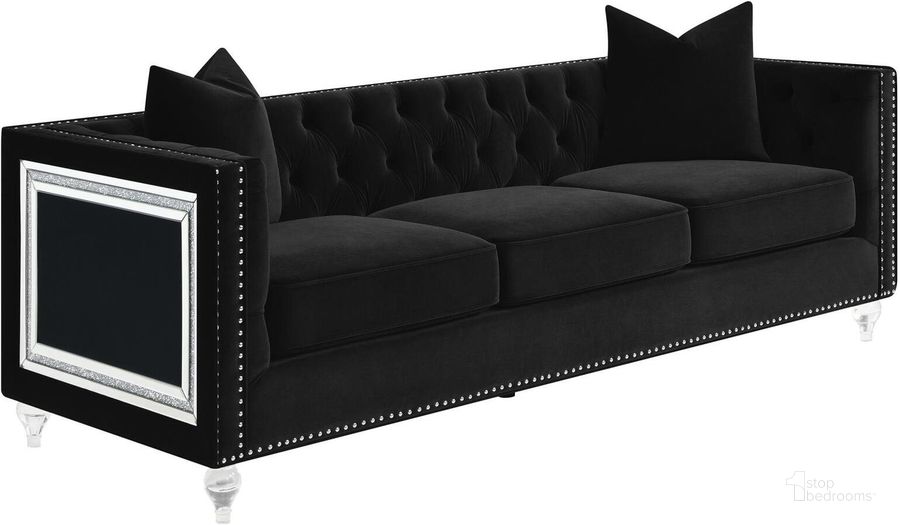 The appearance of Delilah Black Sofa designed by Coaster in the modern / contemporary interior design. This black piece of furniture  was selected by 1StopBedrooms from Delilah Collection to add a touch of cosiness and style into your home. Sku: 509361. Product Type: Sofa. Material: Pine. Image1