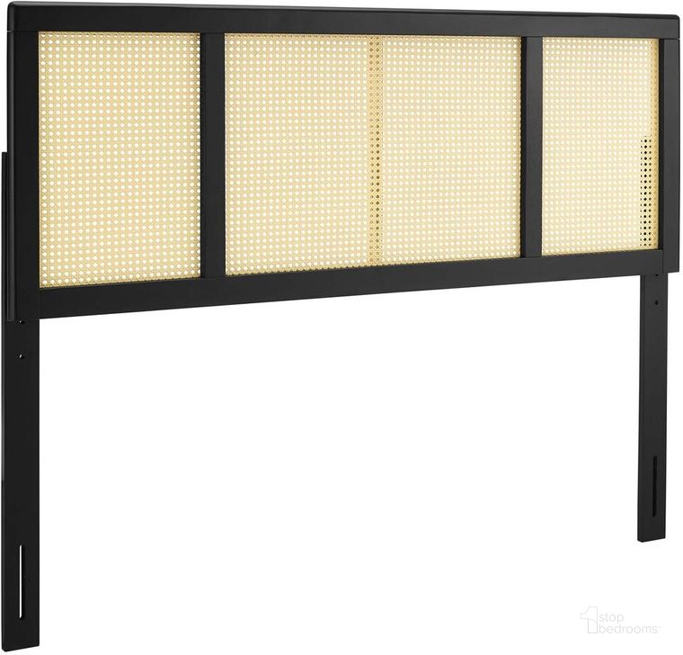 The appearance of Delmare Cane Full Headboard In Black designed by Modway in the  interior design. This black piece of furniture  was selected by 1StopBedrooms from Delmare Collection to add a touch of cosiness and style into your home. Sku: MOD-6200-BLK. Product Type: Headboard. Bed Size: Full. Material: Rubberwood. Image1