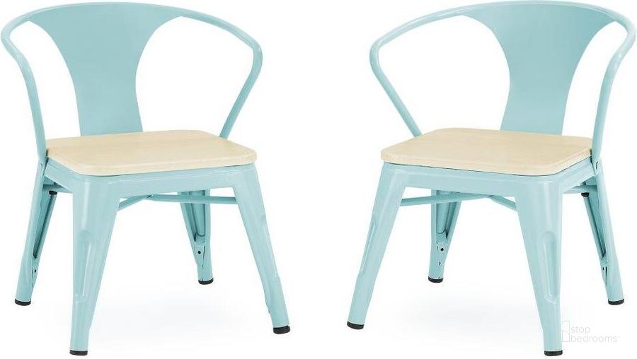 The appearance of Delta Children Bistro 2 Piece Chair Set In Aqua With Natural designed by Delta Children in the modern / contemporary interior design. This aqua piece of furniture  was selected by 1StopBedrooms from Bistro Collection to add a touch of cosiness and style into your home. Sku: 560301-478. Material: Wood. Product Type: Kids Chair. Image1