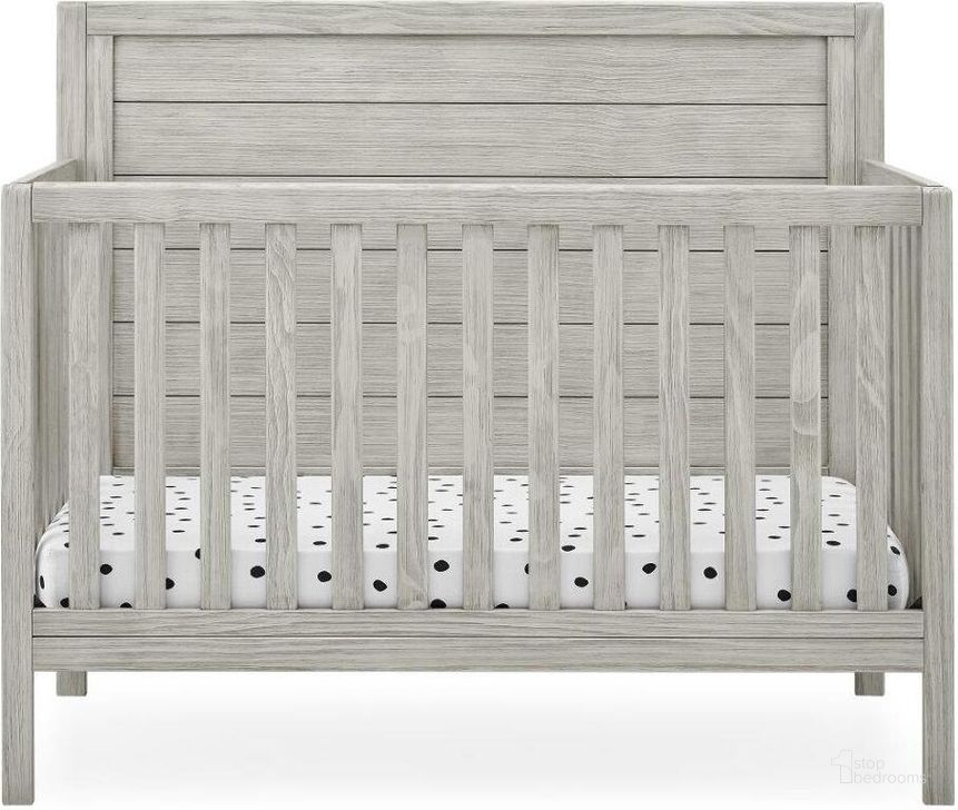 The appearance of Delta Children Cambridge 4 In 1 Convertible Crib With Greenguard Gold Certified In Rustic Mist designed by Delta Children in the country / farmhouse interior design. This rustic piece of furniture  was selected by 1StopBedrooms from Cambridge Collection to add a touch of cosiness and style into your home. Sku: 535150-1373. Material: Wood. Product Type: Crib. Image1