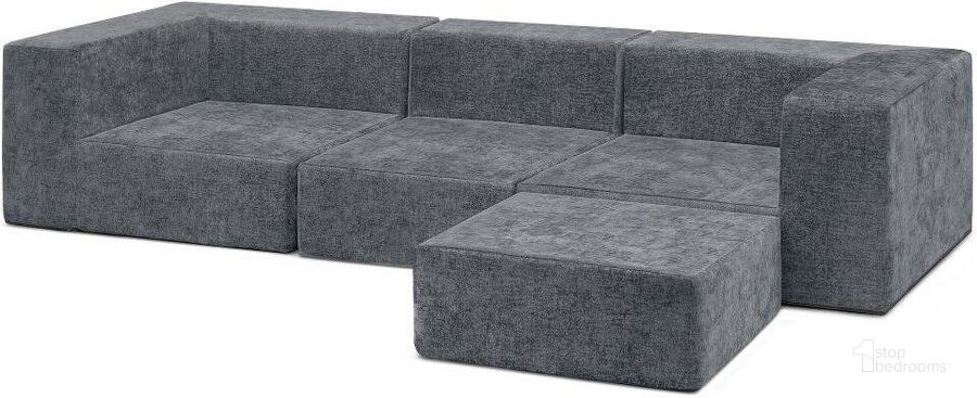 The appearance of Delta Children Cozee 4 Piece Sectional Sofa Set In Grey Suede designed by Delta Children in the modern / contemporary interior design. This grey piece of furniture  was selected by 1StopBedrooms from Cozee Collection to add a touch of cosiness and style into your home. Sku: SEC1001-5000. Product Type: Kids Seating. Material: Foam. Image1