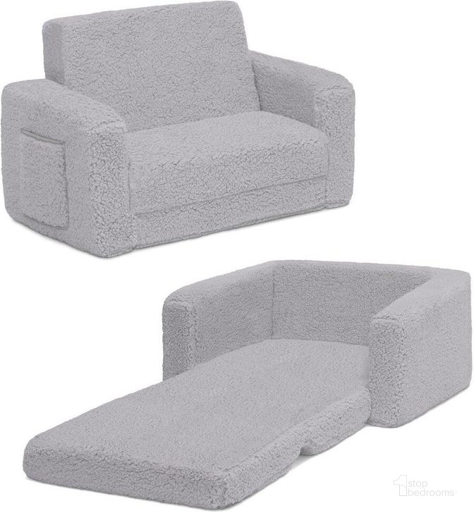 The appearance of Delta Children Cozee Flip Out Sherpa 2 In 1 Convertible Chair To Lounger For Kids In Grey Sherpa designed by Delta Children in the modern / contemporary interior design. This grey piece of furniture  was selected by 1StopBedrooms from Cozee Collection to add a touch of cosiness and style into your home. Sku: 208223-5031. Product Type: Kids Chair. Material: Foam. Image1