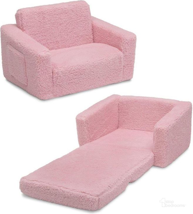 The appearance of Delta Children Cozee Flip Out Sherpa 2 In 1 Convertible Chair To Lounger For Kids In Pink Sherpa designed by Delta Children in the modern / contemporary interior design. This pink piece of furniture  was selected by 1StopBedrooms from Cozee Collection to add a touch of cosiness and style into your home. Sku: 208223-5032. Product Type: Kids Chair. Material: Foam. Image1