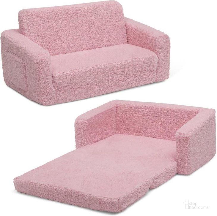 The appearance of Delta Children Cozee Flip Out Sherpa 2 In 1 Convertible Sofa To Lounger For Kids In Pink Sherpa designed by Delta Children in the modern / contemporary interior design. This pink piece of furniture  was selected by 1StopBedrooms from Cozee Collection to add a touch of cosiness and style into your home. Sku: 208223W-5032. Product Type: Kids Seating. Material: Foam. Image1