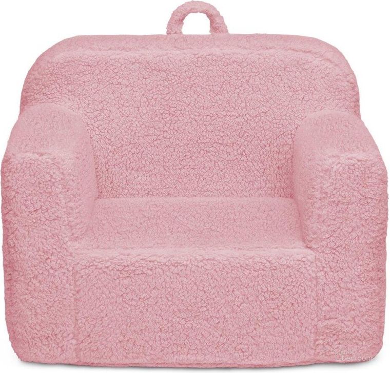 The appearance of Delta Children Cozee Sherpa Chair For Kids For Ages 18 Months and Up In Pink Sherpa designed by Delta Children in the modern / contemporary interior design. This pink piece of furniture  was selected by 1StopBedrooms from Cozee Collection to add a touch of cosiness and style into your home. Sku: 208224-5032. Product Type: Kids Chair. Material: Foam. Image1
