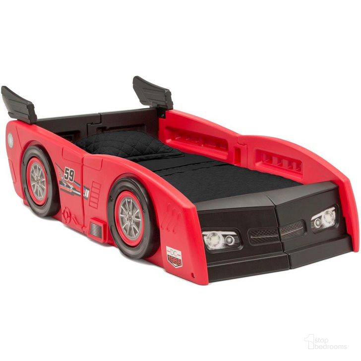 The appearance of Delta Children Grand Prix Race Car Toddler To Twin Bed In Red designed by Delta Children in the modern / contemporary interior design. This red piece of furniture  was selected by 1StopBedrooms from  to add a touch of cosiness and style into your home. Sku: BB81425GN-620. Bed Size: Twin. Product Type: Kids Bed. Material: Plastic. Image1