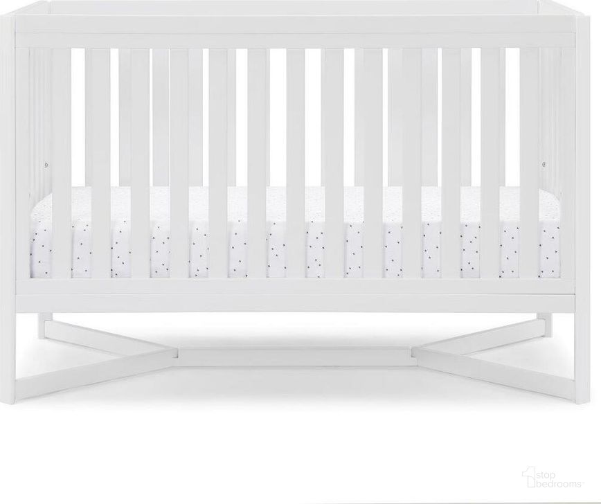 The appearance of Delta Children Tribeca 4 In 1 Convertible Crib In Bianca White designed by Delta Children in the modern / contemporary interior design. This white piece of furniture  was selected by 1StopBedrooms from Tribeca Collection to add a touch of cosiness and style into your home. Sku: 6792-130. Material: Wood. Product Type: Crib. Image1