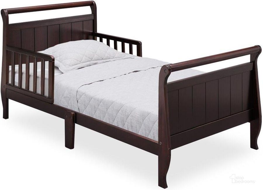 The appearance of Delta Children Wood Sleigh Toddler Bed With Greenguard Gold Certified In Dark Chocolate designed by Delta Children in the modern / contemporary interior design. This dark chocolate piece of furniture  was selected by 1StopBedrooms from Sleigh Collection to add a touch of cosiness and style into your home. Sku: 7183-207. Material: Wood. Product Type: Kids Bed. Image1