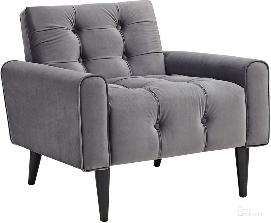 The appearance of Delve Performance Velvet Armchair In Gray designed by Modway in the modern / contemporary interior design. This gray piece of furniture  was selected by 1StopBedrooms from Delve Collection to add a touch of cosiness and style into your home. Sku: EEI-2326-GRY. Material: Wood. Product Type: Living Room Chair. Image1