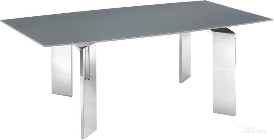 The appearance of Delwyn Gray Dining Table 0qd24431915 designed by Boho House in the modern / contemporary interior design. This gray piece of furniture  was selected by 1StopBedrooms from Delwyn Collection to add a touch of cosiness and style into your home. Sku: TC-MFIX05GRY. Table Base Style: Double Pedestal. Product Type: Dining Table. Table Top Shape: Rectangular. Material: Stainless Steel. Size: 71.