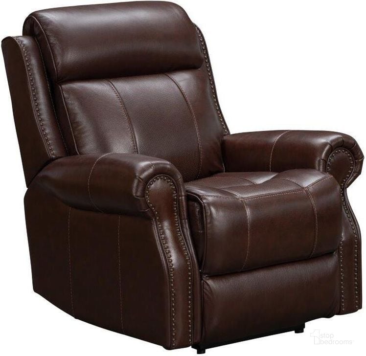The appearance of Demara Hc Power Recliner In Castleton Rustic Brown With Power Head Rest and Heating / Cooling designed by BarcaLounger in the transitional interior design. This rustic brown piece of furniture  was selected by 1StopBedrooms from Demara Collection to add a touch of cosiness and style into your home. Sku: 9PHHC3717373687. Material: Leather. Product Type: Recliner. Image1