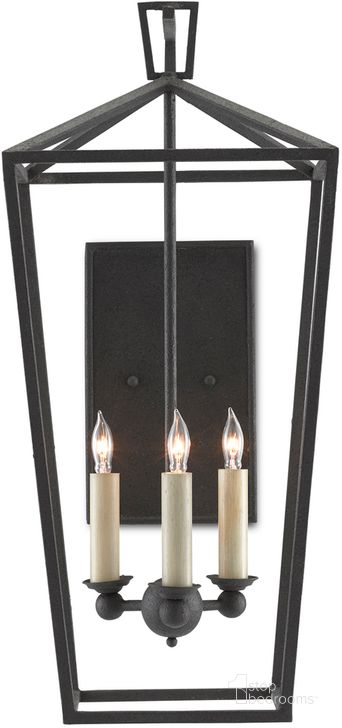 The appearance of Denison Black Wall Sconce designed by Currey & Company in the modern / contemporary interior design. This black piece of furniture  was selected by 1StopBedrooms from Denison Collection to add a touch of cosiness and style into your home. Sku: 5000-0169. Product Type: Wall Sconce. Material: Iron. Image1