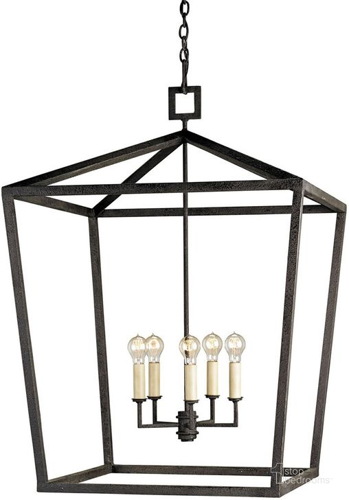 The appearance of Denison Grande Black Lantern designed by Currey & Company in the modern / contemporary interior design. This black piece of furniture  was selected by 1StopBedrooms from Denison Collection to add a touch of cosiness and style into your home. Sku: 9871. Product Type: Lantern. Material: Iron.