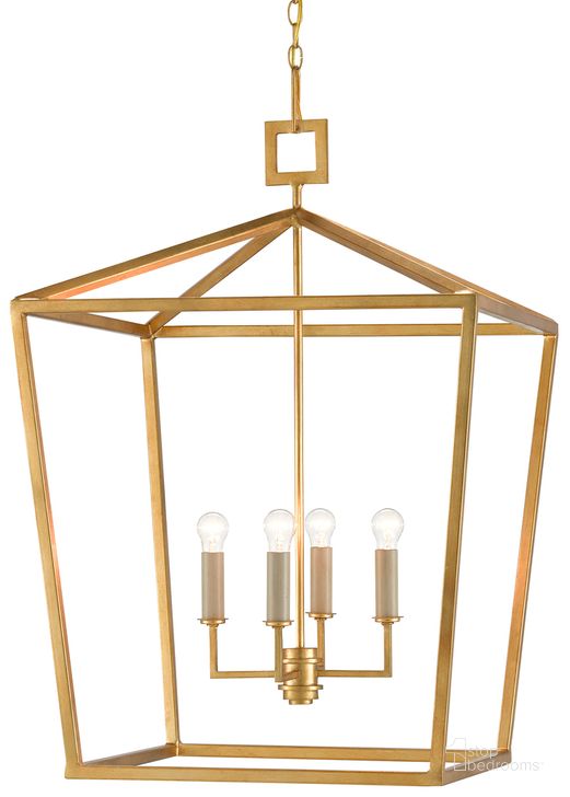The appearance of Denison Large Gold Lantern designed by Currey & Company in the modern / contemporary interior design. This gold piece of furniture  was selected by 1StopBedrooms from Denison Collection to add a touch of cosiness and style into your home. Sku: 9000-0405. Product Type: Lantern. Material: Iron.