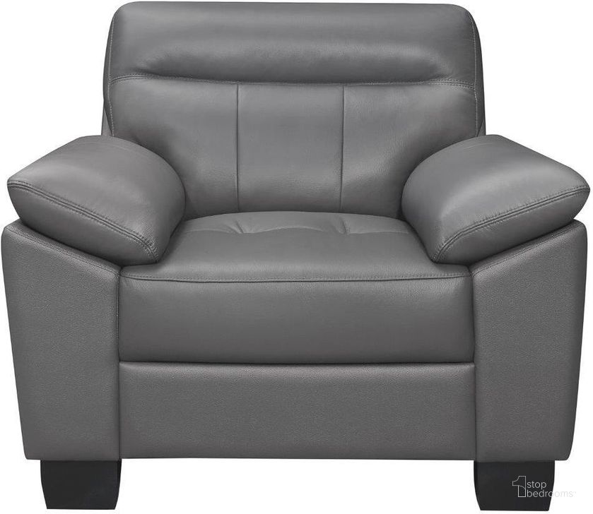 The appearance of Denizen Dark Gray Leather Chair designed by Homelegance in the modern / contemporary interior design. This gray piece of furniture  was selected by 1StopBedrooms from Denizen Collection to add a touch of cosiness and style into your home. Sku: 9537DGY-1. Material: Leather. Product Type: Living Room Chair. Image1