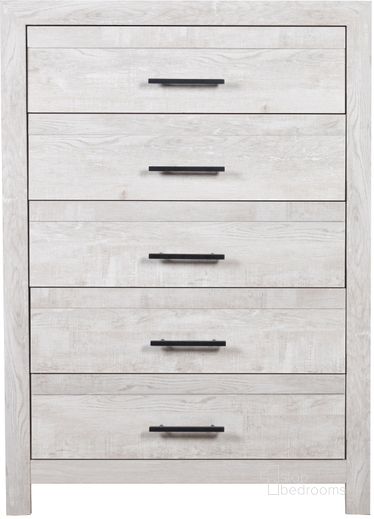 The appearance of Denver Modern Style 5-Drawer Chest Made With Wood In Gray designed by Galaxy Home Furnishings in the modern / contemporary interior design. This gray piece of furniture  was selected by 1StopBedrooms from Denver Collection to add a touch of cosiness and style into your home. Sku: 698781486016. Material: Wood. Product Type: Chest. Image1
