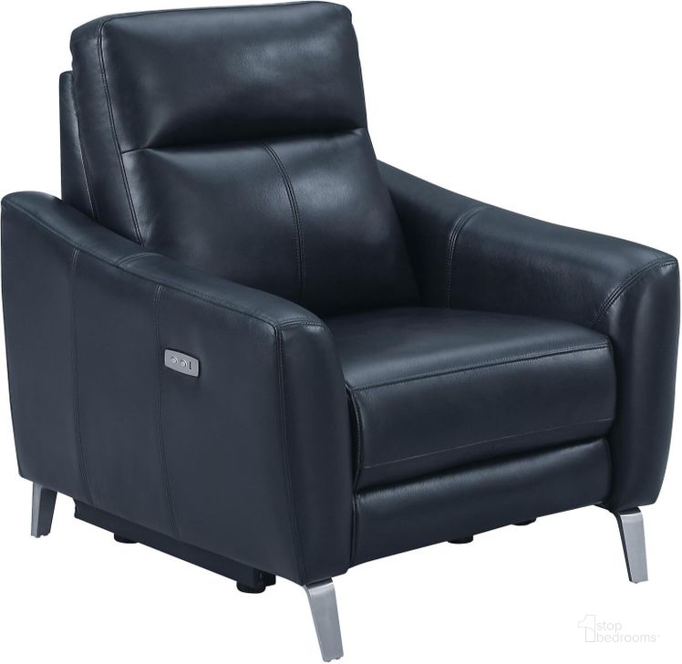 The appearance of Derek Upholstered Power Recliner In Blue designed by Coaster in the modern / contemporary interior design. This blue piece of furniture  was selected by 1StopBedrooms from Derek Collection to add a touch of cosiness and style into your home. Sku: 602509P. Material: Upholstered. Product Type: Recliner. Image1