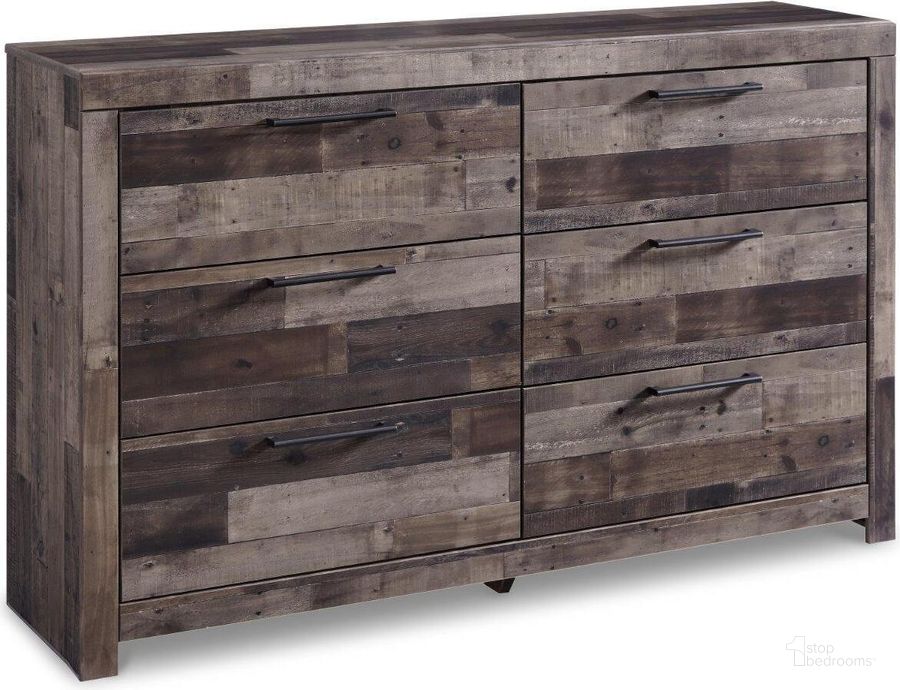 The appearance of Derekson Multi Gray Six Drawer Dresser designed by Signature Design by Ashley in the transitional interior design. This multi gray piece of furniture  was selected by 1StopBedrooms from Derekson Collection to add a touch of cosiness and style into your home. Sku: B200-31. Material: Wood. Product Type: Dresser. Image1