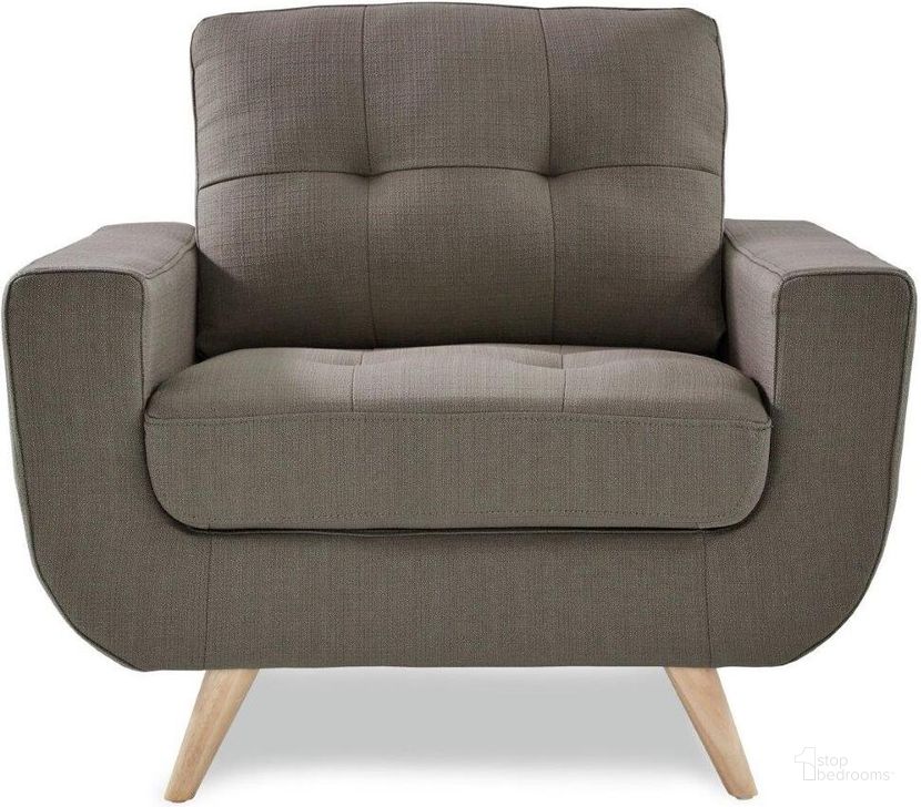 The appearance of Deryn Gray Chair designed by Homelegance in the modern / contemporary interior design. This gray piece of furniture  was selected by 1StopBedrooms from Deryn Collection to add a touch of cosiness and style into your home. Sku: 8327GY-1. Material: Fabric. Product Type: Living Room Chair. Key Features: Tufted. Image1