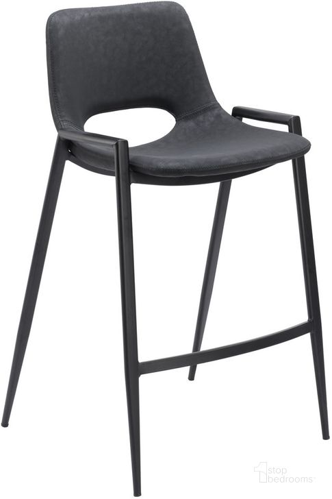 The appearance of Desi Barstool Set of 2 In Black designed by Zuo Modern in the modern / contemporary interior design. This black piece of furniture  was selected by 1StopBedrooms from Desi Collection to add a touch of cosiness and style into your home. Sku: 109537. Product Type: Barstool. Material: Plywood. Image1