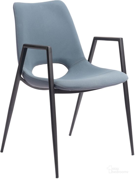 The appearance of Desi Dining Chair Set of 2 In Blue designed by Zuo Modern in the modern / contemporary interior design. This blue piece of furniture  was selected by 1StopBedrooms from Desi Collection to add a touch of cosiness and style into your home. Sku: 109536. Product Type: Dining Chair. Material: Plywood. Image1