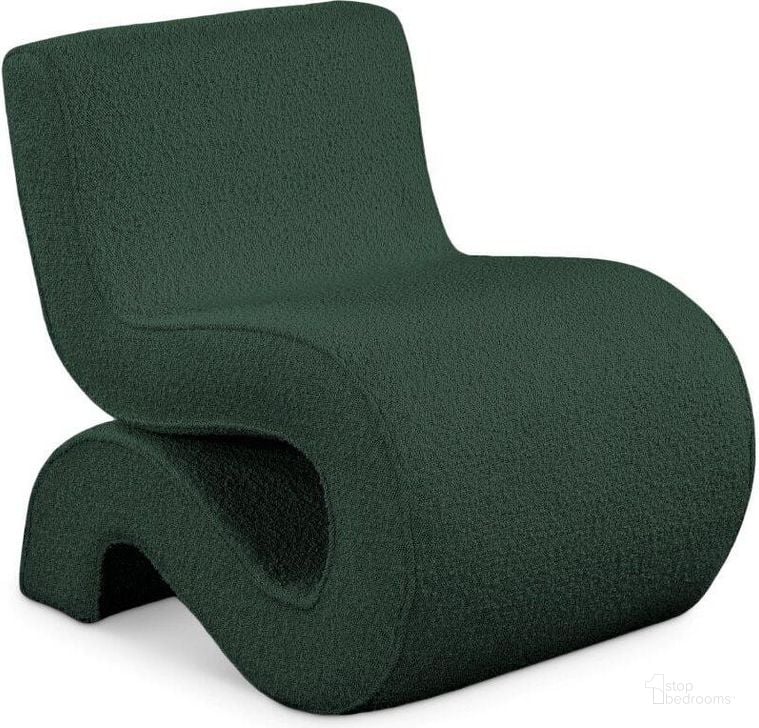 The appearance of Desiree Green Boucle Fabric Accent Chair designed by Meridian in the modern / contemporary interior design. This green piece of furniture  was selected by 1StopBedrooms from Desiree Collection to add a touch of cosiness and style into your home. Sku: 599Green. Product Type: Accent Chair. Material: Iron. Image1
