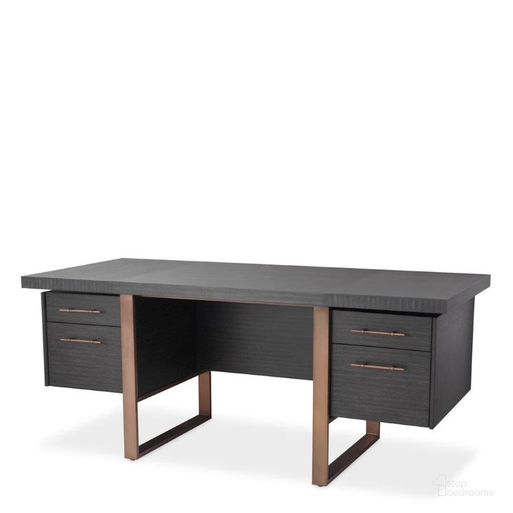 The appearance of Desk Canova Charcoal Grey Oak Veneer designed by Eichholtz in the modern / contemporary interior design. This charcoal piece of furniture  was selected by 1StopBedrooms from Canova Collection to add a touch of cosiness and style into your home. Sku: 114207. Material: Wood. Product Type: Desk. Image1