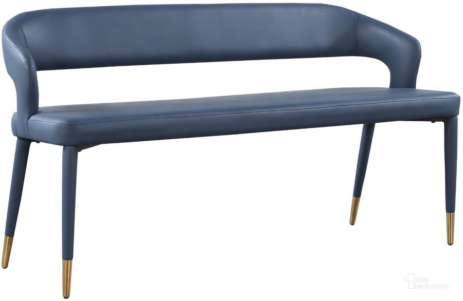 The appearance of Destiny Navy Faux Leather Bench designed by Meridian in the modern / contemporary interior design. This navy piece of furniture  was selected by 1StopBedrooms from Destiny Collection to add a touch of cosiness and style into your home. Sku: 583Navy. Material: Metal. Product Type: Bench. Image1