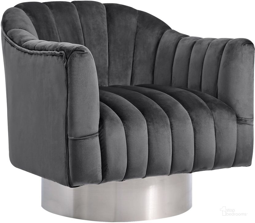 The appearance of Dev Grey Velvet Accent Chair 0qb2337134 designed by Furnique in the modern / contemporary interior design. This grey velvet piece of furniture  was selected by 1StopBedrooms from Dev Collection to add a touch of cosiness and style into your home. Sku: 519Grey. Product Type: Accent Chair. Material: Velvet. Image1