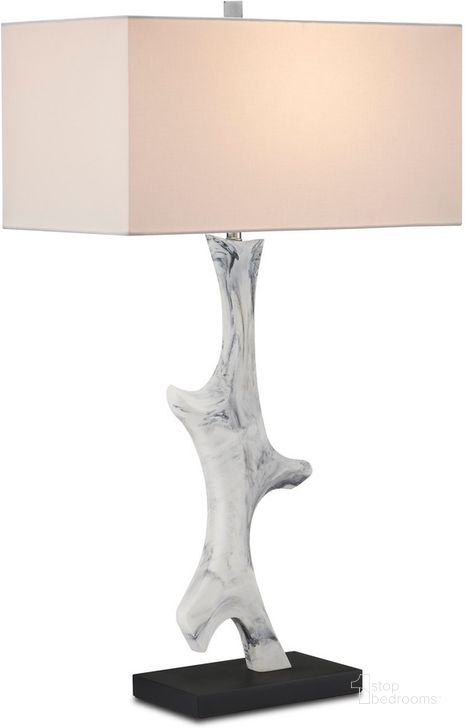 The appearance of Devant White Table Lamp designed by Currey & Company in the modern / contemporary interior design. This white piece of furniture  was selected by 1StopBedrooms from  to add a touch of cosiness and style into your home. Sku: 6000-0817. Material: Wood. Product Type: Table Lamp. Image1