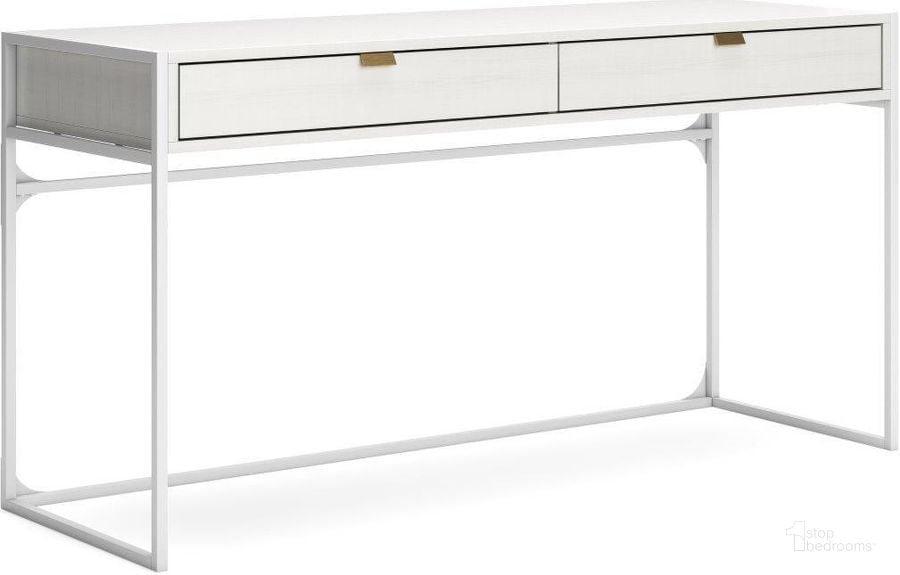 The appearance of Deznee White 60 Inch Desk designed by Signature Design by Ashley in the modern / contemporary interior design. This white piece of furniture  was selected by 1StopBedrooms from Deznee Collection to add a touch of cosiness and style into your home. Sku: H162-44. Material: Metal. Product Type: Home Office Desk. Image1