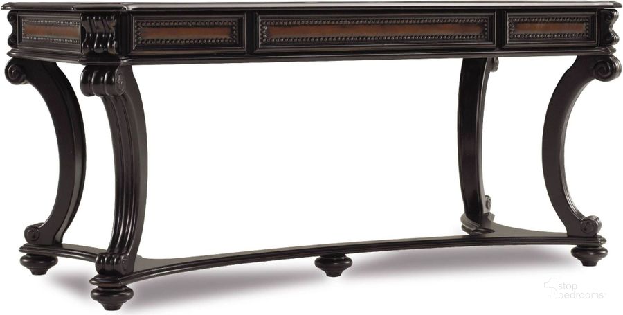 The appearance of Telluride Black 66'' Writing Desk designed by Hooker in the traditional interior design. This black piece of furniture  was selected by 1StopBedrooms from Telluride Collection to add a touch of cosiness and style into your home. Sku: 370-10-459. Material: Wood. Product Type: Writing Desk. Image1