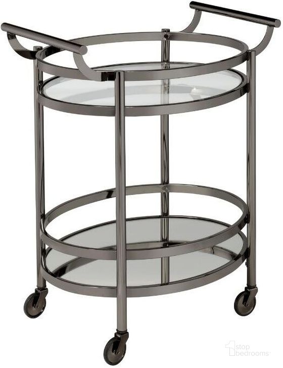 The appearance of Diamanta Black Kitchen Island, Kitchen Cart designed by Luminous Layouts in the industrial interior design. This black piece of furniture  was selected by 1StopBedrooms from Diamanta Collection to add a touch of cosiness and style into your home. Sku: 98191. Material: Metal. Product Type: Serving Cart. Image1